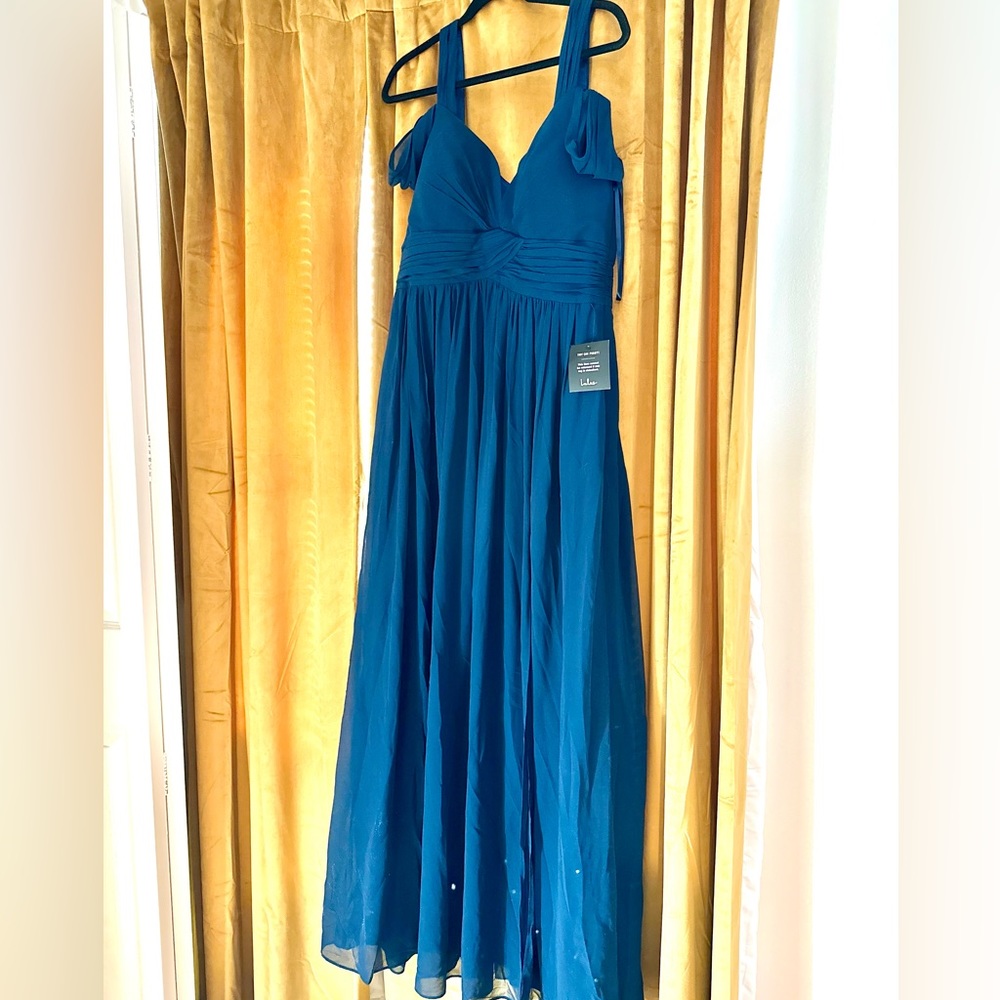 Lulu’s: Ocean of Elegance Navy Blue Maxi Dress; Size XL